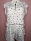 Floral Half-Zip Hooded Top & Shorts Set