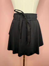 High-Waisted Drawstring Lined Tennis Skort