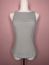 Coastal Chic Striped Ribbed Tank Top