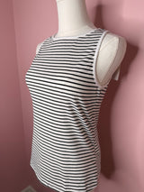 Coastal Chic Striped Ribbed Tank Top