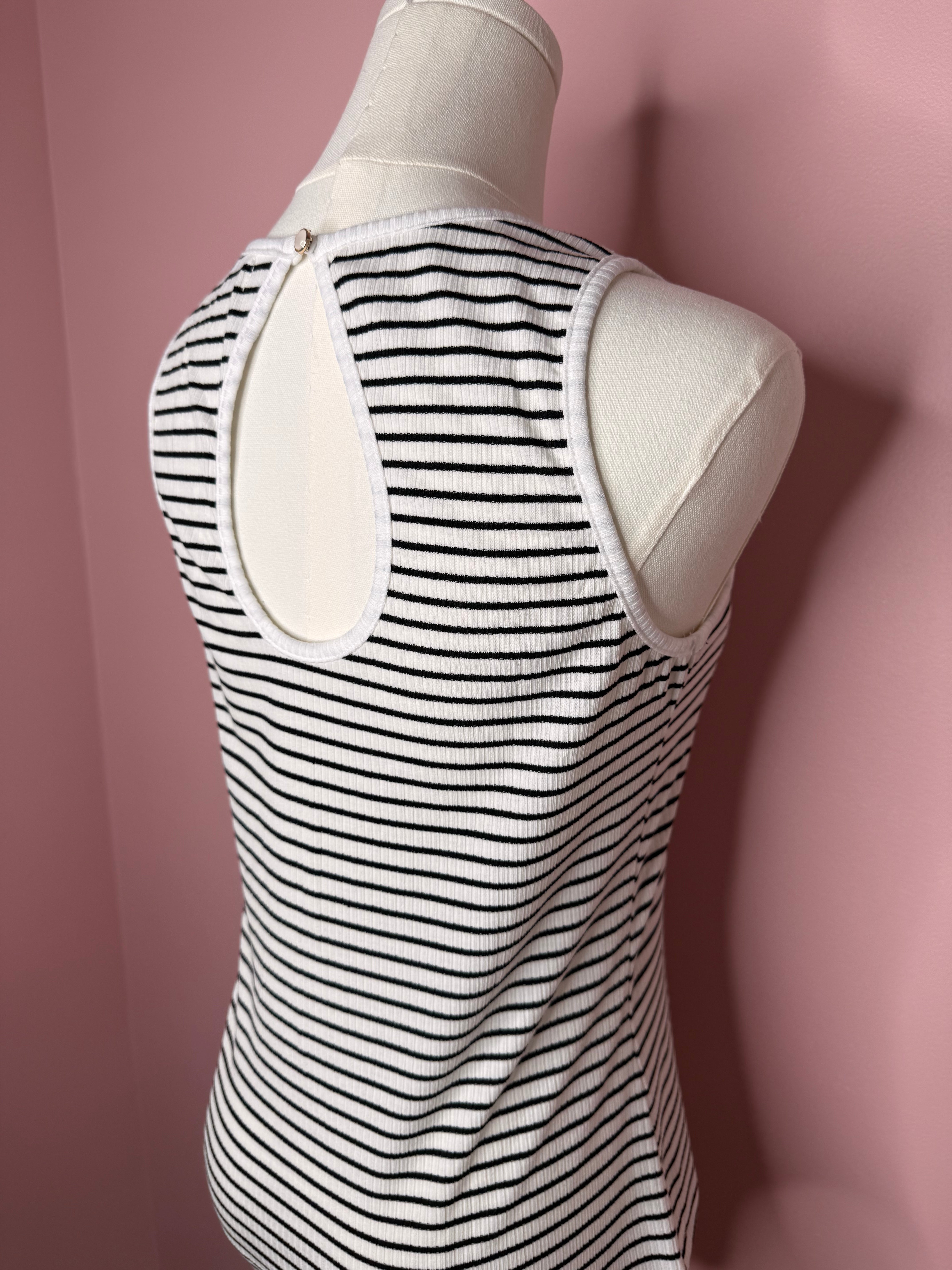 Coastal Chic Striped Ribbed Tank Top