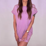 Washed Cotton T-Shirt Dress with Pockets