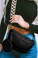 Colorblock Strap Chain Shoulder Bag with Coin Purse