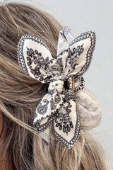 Paisley Floral Print Cute Bow Knot Hair Clip