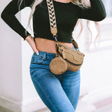 Colorblock Strap Chain Shoulder Bag with Coin Purse