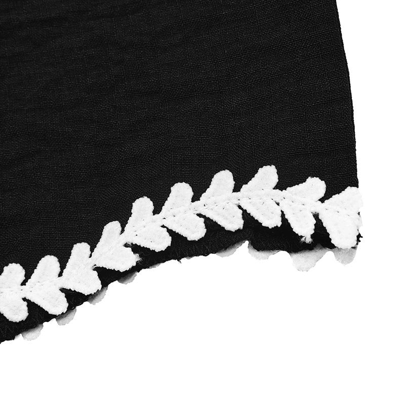 Black Contrast Trim Sleeveless Top & Shorts Set