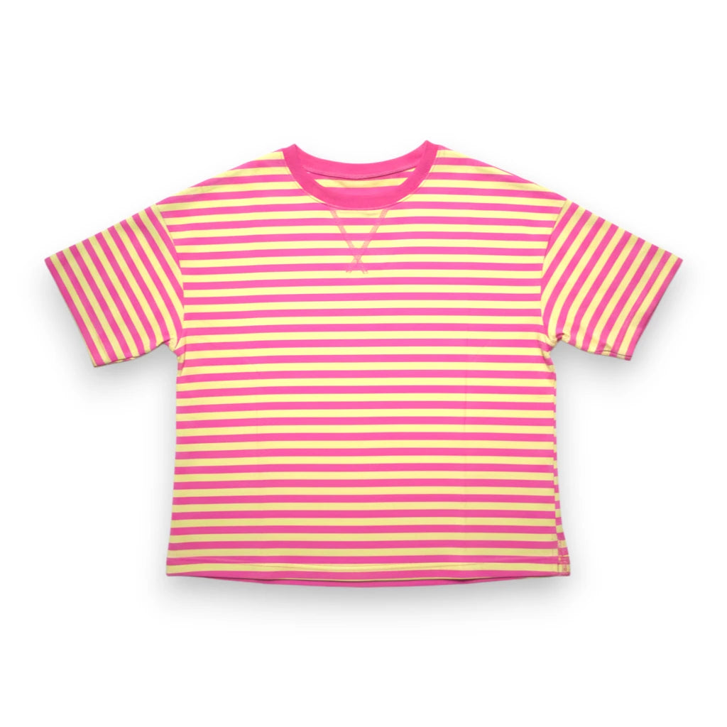 Stripe Terry Knit Top & Shorts Set