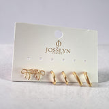 Mini Bow Huggie Hoop Trio Earrings