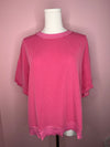 Women’s Ribbed Cutout Back Bow Knot Oversized Shirt