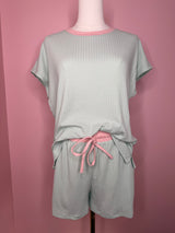 Women’s Colorblock Lounge Set - Short Sleeve Top & Matching Shorts