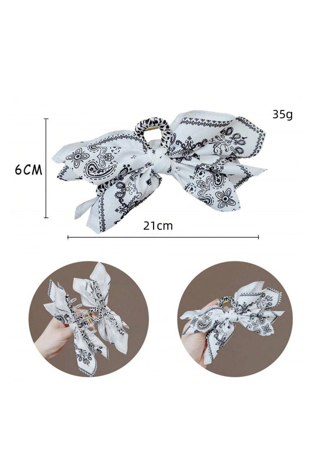 Paisley Floral Print Cute Bow Knot Hair Clip