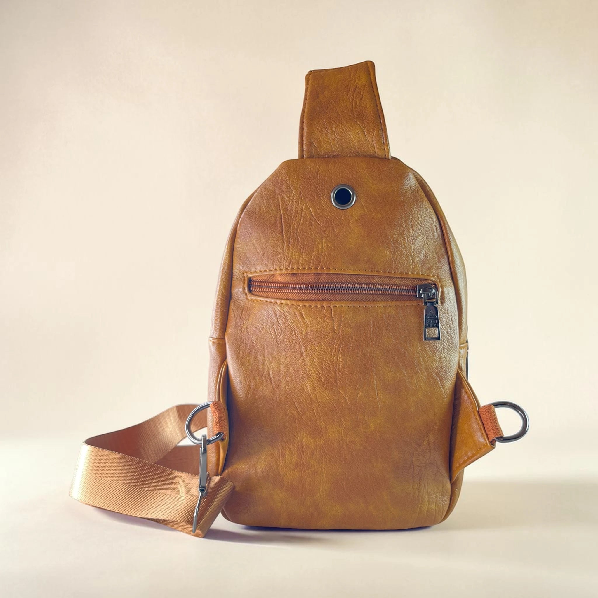 Khaki Vintage Multi Pockets Sling Bag
