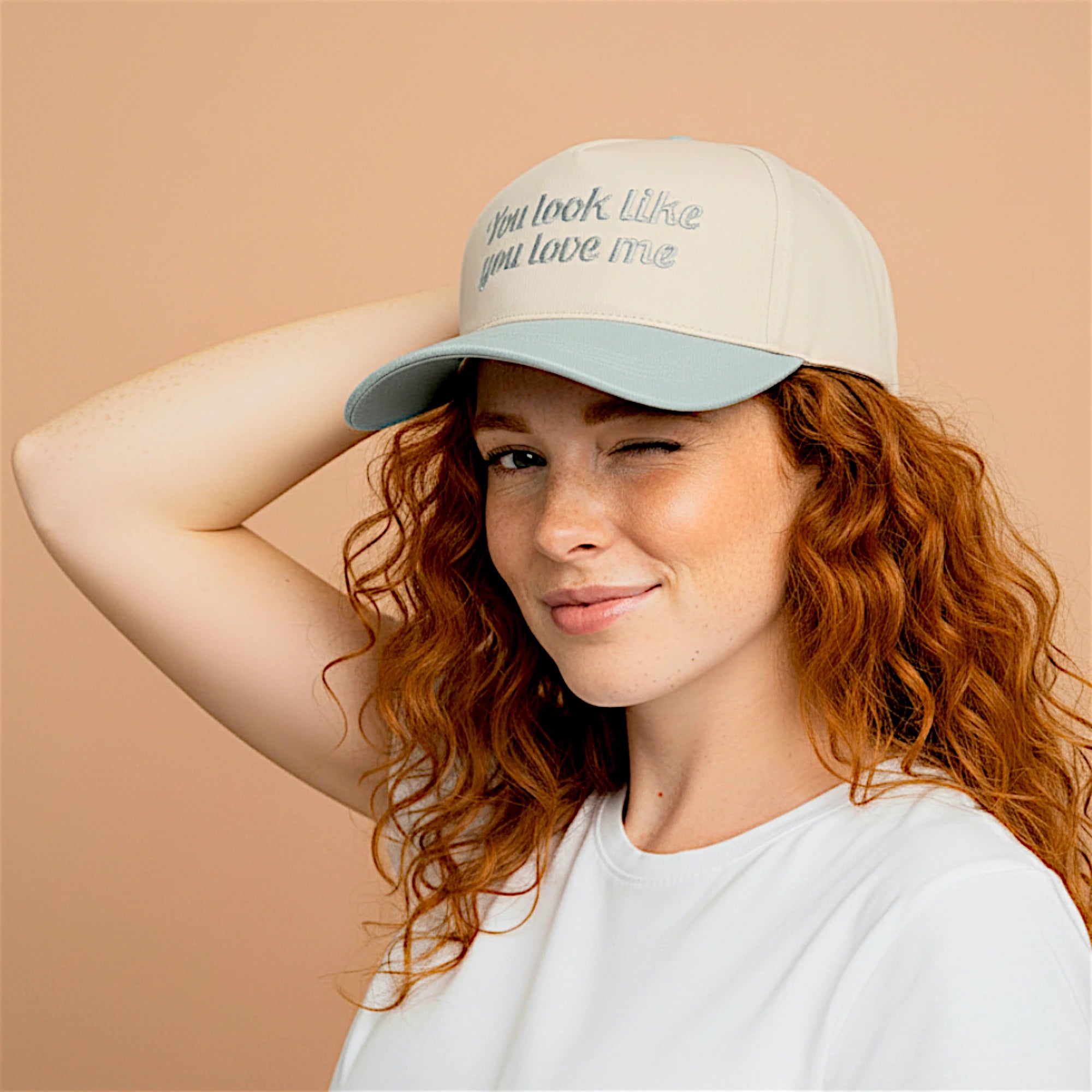 You Look Like You Love Me Two Tone Canvas Cotton Hat
