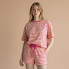 Stripe Terry Knit Top & Shorts Set