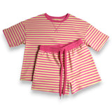 Stripe Terry Knit Top & Shorts Set