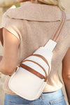 White Multi Zipped Casual Sling Bag